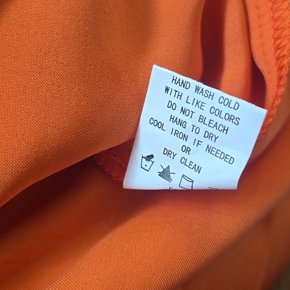 MELLODAY Vibrant Orange Satin Romper Size Large - Picture 12 of 12